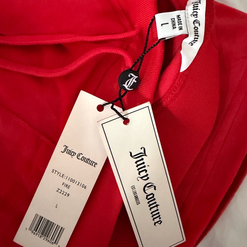 Juicy Couture Bright Red Cargo Velour Pant